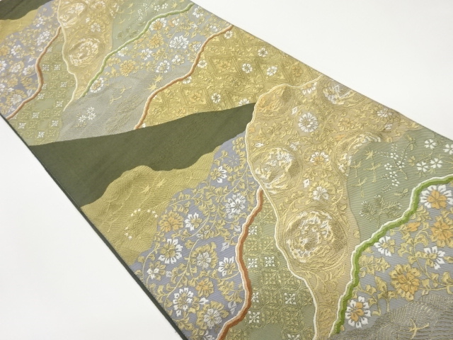 JAPANESE FUKURO OBI / WOVEN MICHINAGADORI / BY HATTORI ORIMONO